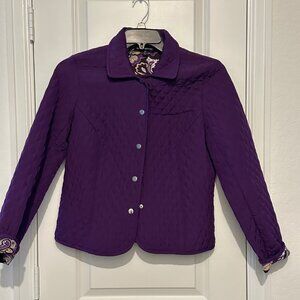 Briggs New York Quilted Purple Jacket 100% Polyester Womens Size 12P